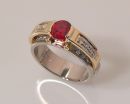 Orange~Red Sapphire Ring